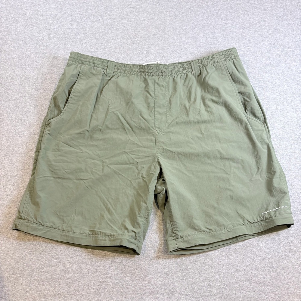 Columbia PFG Fishing Shorts Mens XXL Green Omni-Shade Performance Nylon